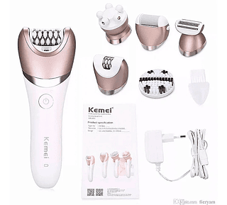 Depilador Elétrico Feminino Recarregável 5x1 Kemei