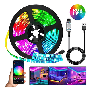Fita Led Rgb 5 Metros Usb Kapbom