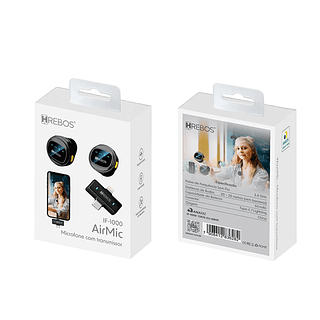 Microfone com Tranmissor AirMic 2 em 1 Hrebos
