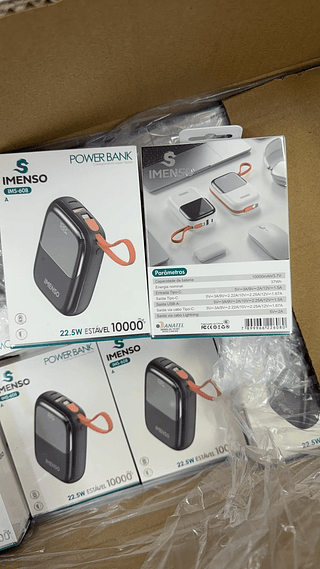 Bateria Portatil Power Bank 10000mAh 22.5w Imenso