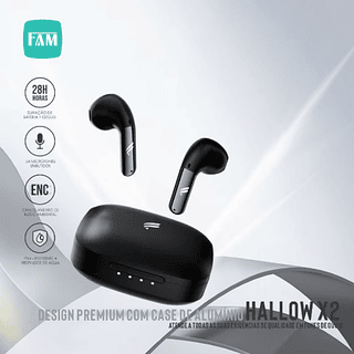 Fone de Ouvido Sem Fio Hallow X2 Fam
