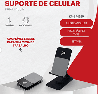 Suporte de Celular Universal para Mesa de Metal Ketchup