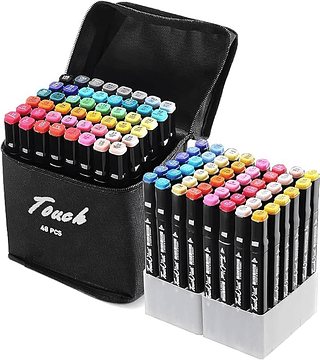 Kit 48 Marcadores Coloridos Touch 48 Cores