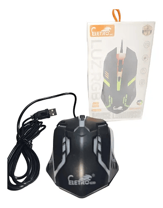 Mouse Gamer RGB Com Fio Eletromex