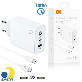 Carregador Turbo 65w Usb+2 Usb-c A' Gold