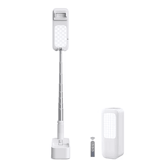 Suporte de Selfie Extensível Luminária Iluminador Mesa Acessório Celular