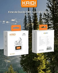 Fone de Ouvido TWS com Tela Digital Kaidi