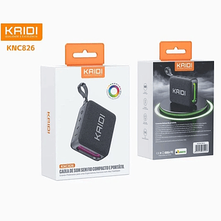 Caixa de Som Bluetooth 5.3 Compacta Sem Fio Portátil Kaidi