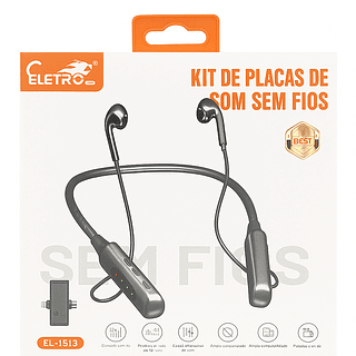 Fone Sem Fio Tipo C e IOS Multifuncional com Controle Eletromex