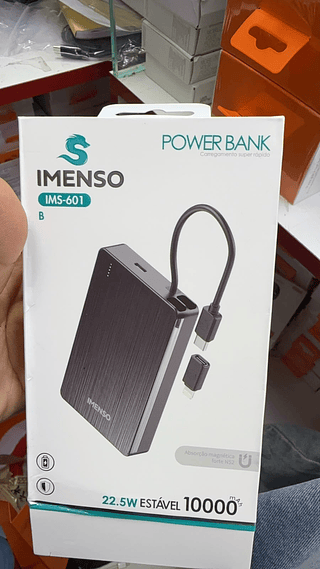 Carregador Portátil Power Bank 10000mah 22.5w Com Absorção Magnética Imenso