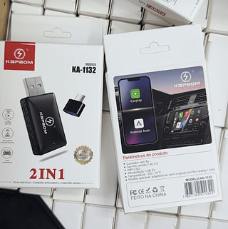 Adaptador Carplay Conexão Rápida e Inteligente para Android 2 em 1 Kapbom