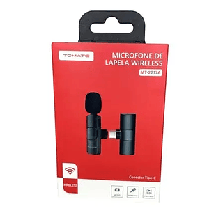 Microfone Sem Fio Lapela Wireless Type-C Tomate