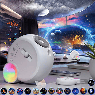 Projetor Galaxy Star com luz noturna RGB e alto-falante Bluetooth
