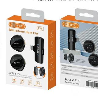 Microfone Lapela Duplo Sem Fio BYZ