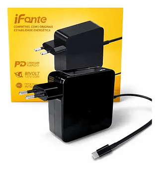 Fonte Carregador Para Notebook 65w Type-c Usb-c Infokit