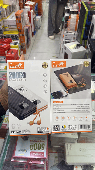 Carregador Portátil Power Bank 20.000mah 22.5 W Turbo EletroMex