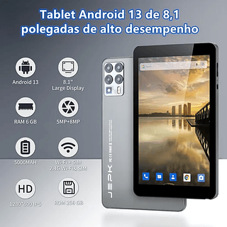 Tablet Android 13 5g Tela de 8.1 Polegadas 256gb e 6gb de RAM