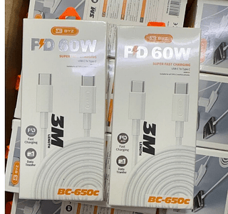 Cabo Tipo C para Tipo C PD60w Turbo 3M BYZ