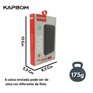 Power Bank Por Indução Sem Fio 5000mah Kapbom