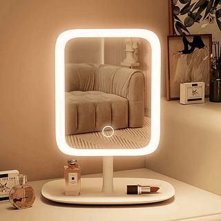 Espelho De Maquiagem Com Luz Led Recarregável New´Ion
