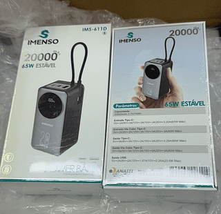 Carregador Portátil Power Bank com Visor 20000mAh Imenso