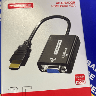 Cabo Conversor Adaptador HDMI para VGA 3.5 Tomate