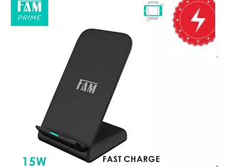 Carregador Sem Fio Indução 15w Fast Charge Suporte Vertical FAM