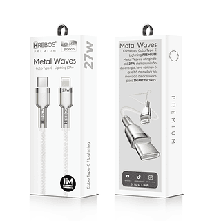 Cabo Turbo Metal Waves 1m Usb-C para Ios 27w Hrebos