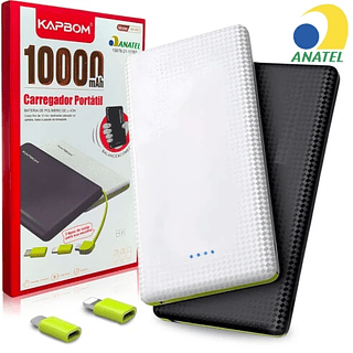 Carregador Portatil 10000mAh Slim Power Bank Kapbom