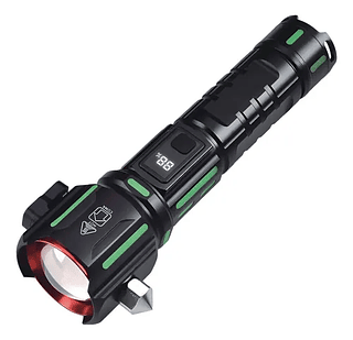 Lanterna Tática de Led com Alarme Sonoro e Quebra Vidro B-Max