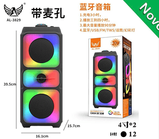 Caixa De Som Bluetooth Com LED RGB ALTOMEX