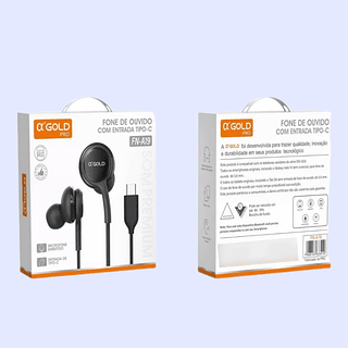 Fone de Ouvido com Entrada Tipo C a'Gold