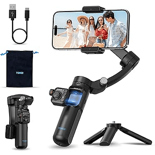 Estabilizador para Celular de Três Eixos Gimbal Inteligente de IA com Controle Remoto Desmontável Tokai