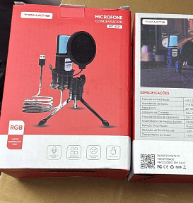 Microfone Condensador USB RGB Tomate