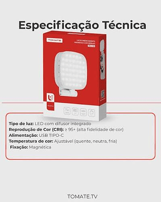 Luz De Selfie Para Celular Com Espelho Tomate