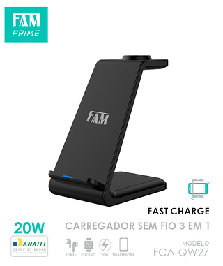 Carregador sem fio 20w 3 in 1