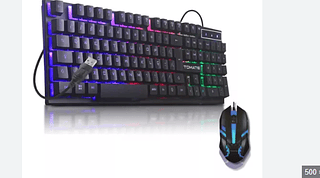 Kit teclado e Mouse USB Gamer RGB com Fio