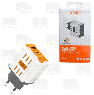 Fonte de Parede USB +PD 65W Kaidi