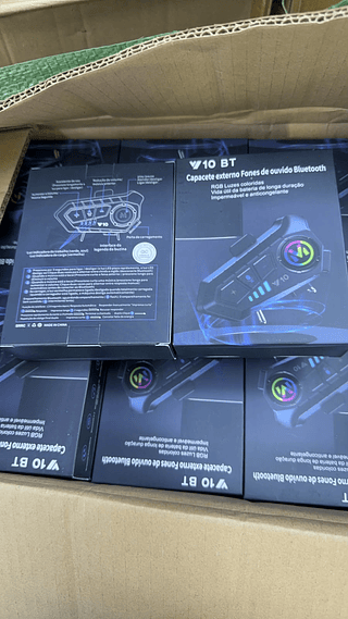 Fone Ouvido Bluetooth Para Capacete Moto Headset Rgb Sem Fio