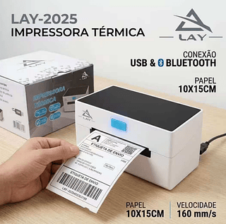 Impressora Térmica USB e Bluetooth LAY