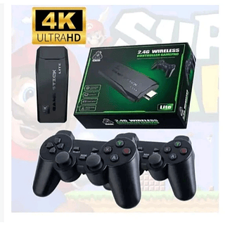 Game Stick Video Game com Jogos Retro 4k 2 Controles Sem Fio