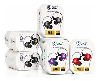 Fone De Ouvido Qkz Ak6 Intra-auricular Tipo C BRANCO/ROXO