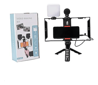 Suporte Estabilizador Videomaker Celular Steadycam + Luz Led
