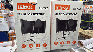 Kit de Isolamento Acústico Design Dobrável Barreira Acústica para Microfone de Estúdio Lelong