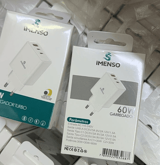 Carregador 60w 2 Type-c 1 Usb-a Imenso