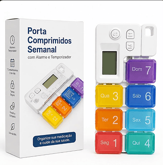 Organizador de Comprimidos Portátil com Alarme 7 Compartimentos LAY