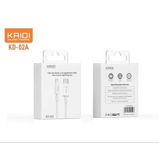 Cabo de carga turbo usb-c lightning KAIDI