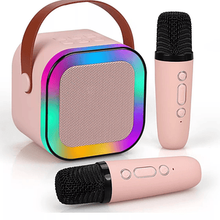 Mini Caixa de Som Karaoke Potente 2 Microfone Portátil LTOMEX