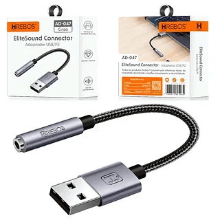 EliteSound Connector Adaptador Usb P2 Fone Microfone