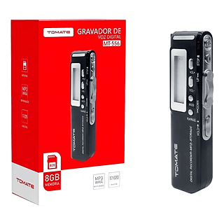 Gravador de Voz Digital 8GB MP3 Tomate